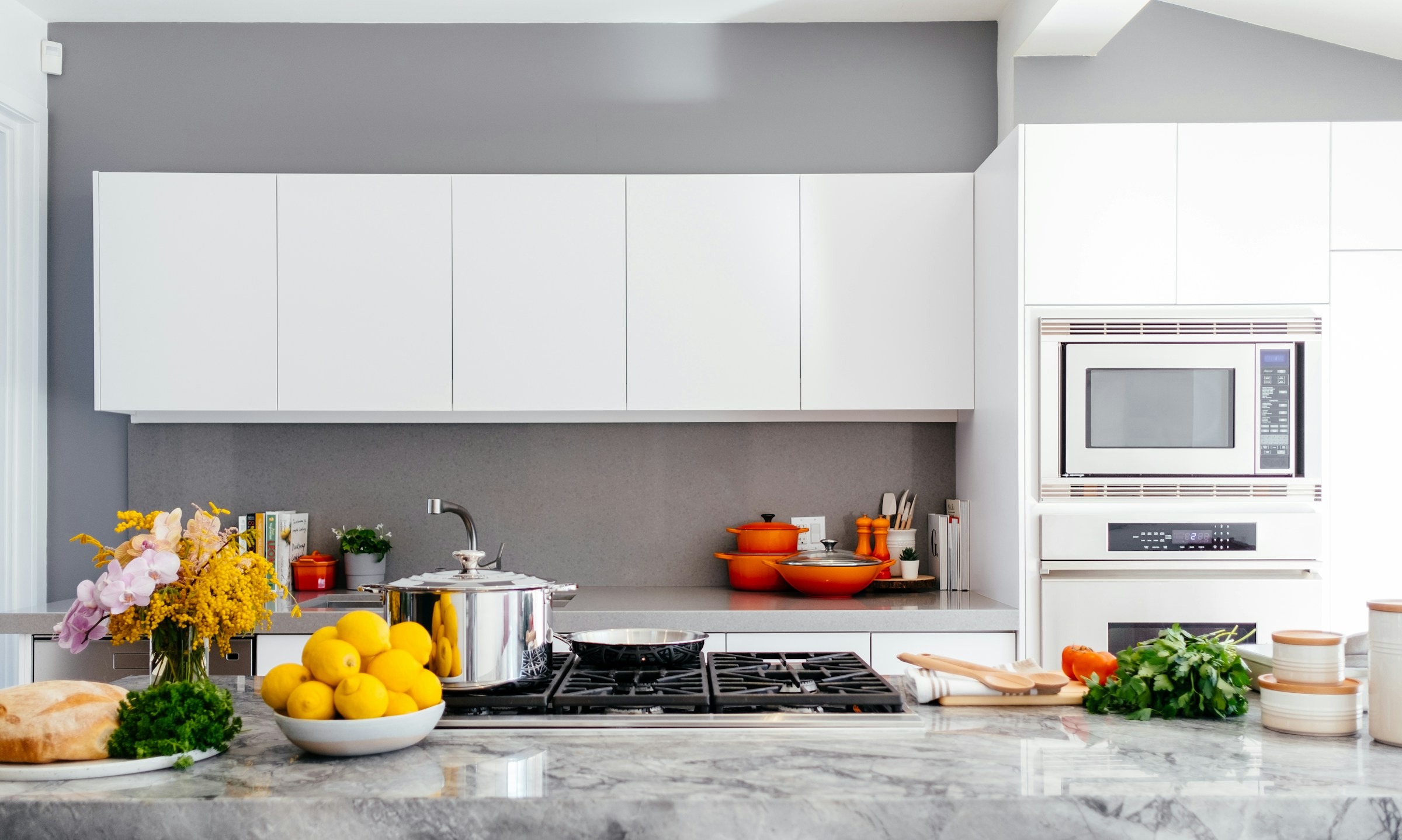Stand-in photograph of a renovated white kitchen.